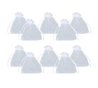 PH PandaHall 100pcs Pochettes en Organza Blanc 9x12cm Sacs en Organza transparent avec Cordon de Serrage pour Petits Objets Cadeaux Bijoux Emballage et Organisation, Noël
