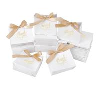PH PandaHall 100pcs Sacs Cadeaux Blancs, Sac en Papier Mercie Boîtes à Poignée Ruban Métallisé 11.5x10x4.5cm Petits Sacs Cadeaux Douche Noces pour Fête de Mariage Anniversaire Fête des Mères