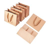 PH PandaHall 10PCS Sacs en Papier Kraft, 22x18x10cm Sac Kraft Grand avec Poignées Pochette Cadeau Sac Cadeau pour Fête Mariage Halloween la plupartsaint Noël