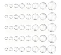 PH PandaHall 160pcs Mini-globe en verre 8 Taille Bouteilles à billes en verre Boule d'orbes Boule de verre à souhait Sphères de verre Boule artisanale en cristal UV Planet pour pendentif, 8~25 mm