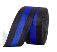 PH PandaHall 18.3m Ruban Gros Grain Noir et Bleu 38mm Ruban en Tissu Rayé Rubans Rayés Simple Face pour Travaux Manuels Emballages Cadeaux Couture Fabrication de Nœuds