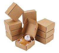 PH PandaHall 20 Pack Petite Boîte en Papier Kraft 6.5x6.5x3cm Petite Boîte Cadeau en Carton Boîte à Bijoux Boîtes D'Emballage Cadeau pour Mariage Anniversaire Fête des Mères Bijoux Bonbons