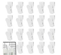 PH PandaHall 20pcs Crochets Muraux Grillagés Clips Accessoires pour Murs Grillagés Porte Affiches Mural Grillagé Présentoir Blanc Petits Supports pour Assiettes Commerces Espaces Travail Bureau Maison