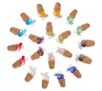 PH PandaHall 20pcs Saint-Valentin Petits Bouchons en Liège Bouchons en Liège avec Perles de Cristal 10 Couleurs Mini Bouchon pour Bouteilles de Vin Bouchon Coniques pour Bouteilles Bar DIY 29x6.5mm