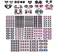PH PandaHall 228 Paire 14 Styles Autocollants Yeux en Papier D'Expression Yeux Gonflés et Mobiles Autocollants pour Marionnettes et Création D'Animaux