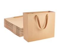 PH PandaHall 25pcs Sacs Cadeaux en Papier, Kraft Sacs Bruns avec Poignées 32x11.5x28cm Grands Sac Papier avec Poignées pour Courses, Magasins De Détail, Fêtes, Célébrations, Emballage