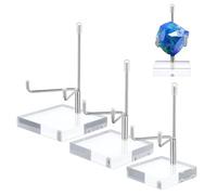 PH PandaHall 3 Tailles Support de Présentation à Bras Réglable Chevalet en Acrylique Transparent Présentoir à Cristaux Présentoir à Minéraux Support à Roches pour Pierres Précieuses Minéraux Platine