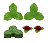 PH PandaHall 300pcs Feuilles Artificielles Rose Fleur Feuilles Artificielles Vert Citron Feuille de Tissu pour Bouquet Floral Bricolage Couronne Arrangements Décoration de Table de Mariage, 9.5cm