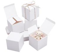 PH PandaHall 30pcs Boîte Cadeau Blanche Petite Boîte en Papier Mini Boîte en Carton avec Couvercle Coffret en Papier Kraft Coffret D'Emballage Cadeau pour Mariage Cadeau Fête Anniversaire 9x9x9cm