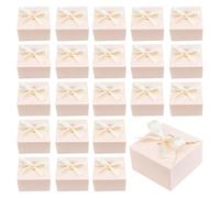 PH PandaHall 30pcs Boîte Cadeau Rose Coffrets Pliable en Papier Petite Boîte à Bonbons Boîtes D'Emballage Cadeau avec Ruban pour Cadeaux Saint-Valentin Bonbons Biscuits Fête Mariage 9x9x5cm