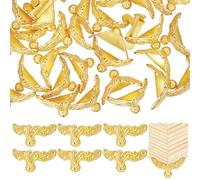 PH PandaHall 40pcs Boîte à Bijoux en Alliage Doré et Protège-Coins Décoratifs pour Coffret à Bijoux Boîte de Rangement Rétro Boîte Cadeau Armoire DIY Artisanat Décor, 13x26x13 mm
