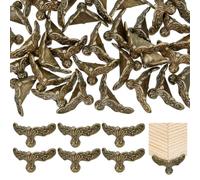 PH PandaHall 40pcs Pieds de Boîte à Bijoux en Alliage Noir, Protections d'angle Décoratives en Quincaillerie pour Coffret à Bijoux Rétro, Boîte Cadeau, Armoire, Artisanat DIY, 13x26x13mm