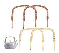 PH PandaHall 4pcs 2 Couleur Poignée de Théière en Rotin, Remplacement de Poignée de Théière Poignée de Bouilloire Pliable pour L'été Pot en Céramique Pots à Thé en Poterie Théière Japonaise à Fil 13cm