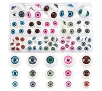 PH PandaHall 80PCS Globes Oculaires Réalistes, 15 Styles Demi-Ronds en Acrylique, Yeux Creux, Accessoires d'horreur, Costume pour Décoration de Fête d'halloween, Sculptures Artistiques,Bijoux,12~20mm