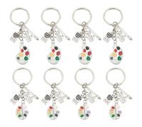 PH PandaHall 8pcs Porte Clés Palette de Peinture Breloques Artiste Peintre 2 style Porte Clés Cadeau de Peinture Cordon Porte Clés en Alliage pour Sac à Main Amoureux de la Peinture Cadeaux Étudiants