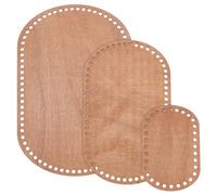 PH PandaHall Base de Panier Ovale en Bois,Base de Panier en Crochet Vierge 3 Taille Café Fond de Sac en Crochet Accessoire de Fond en Crochet pour Panier de Bricolage,Tricot Artisanal pour Tricoteurs