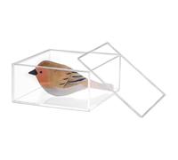 PH PandaHall Boîte à Bijoux Carrée Transparente en Acrylique avec Couvercle Boîte de Présentation Cubique Transparente Conteneur Carré Polyvalent Organisateur Empilable pour Bureau, 10.5x10.5x5.1cm