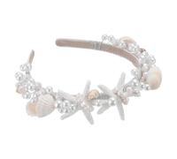 PH PandaHall Couronne de Sirène Bandeau Étoile de Mer Perle Coiffe | Serre-tête Coquillage, Accessoires Cheveux Sous la Mer, Serre-tête de Mariage Nuptial Coquillage, Tiare Coiffe pour Halloween