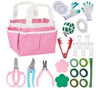 PH PandaHall Ensemble Fournitures Arrangement Fleur Outils Jardin Fleuriste Dé épineur Rose Sécateur Coupe Gants 22/26 Gauge Fil Palette Fil Tige Ruban Fleur Épingle Perle pour DIY Bouquet Artisanat