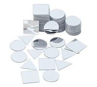 PH PandaHall Environ 150pcs 3 Formes Craft Mirrors Tiles Carreaux de Mosaïque en Verre Miroir Autocollants Muraux Auto-adhésifs pour Miroirs pour l'artisanat Faisant la Décoration de la Maison