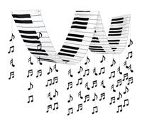 PH PandaHall Kit de Décoration de Fête à Thème Musical avec Bannière Suspendue en Forme de Notes et Piano en Papier Décoration pour Concert de Musique ou Mariage Décoration de Plafond