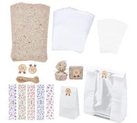 PH PandaHall Kit d'emballage de Savon, 30pcs Emballages de Savon 10pcs Papier d'emballage Sulfurisé 12pcs Sacs en Papier 10 feuilles de Papier Cuisson et Cordon de Jute 10m pour Cadeau Artisanal