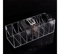 PH PandaHall Organisateur de Ceinture en Acrylique, 7 compartiment Présentoir de Ceinture Support de Rangement Vitrine Transparente pour Hommes Femmes Cravates Bijoux Montres Bracelets,37.5x14x12cm