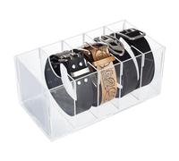 PH PandaHall Organisateur de ceinture en acrylique à 5 compartiments, vitrine pour cravates et nœuds papillons Étui de ceinture transparent pour armoire, montres, portefeuilles pour placard