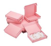 PH PandaHall Paquet de 30 boîtes postales en carton Coffrets cadeaux Petite boîte d'expédition Boîtes kraft Boîtes postales en carton ondulé pour l'emballage Envoi postal, rose, Noël, 13x8x3cm