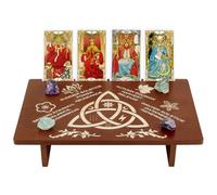 PH PandaHall Petite Table d'Autel Nœud Celtique 30x20cm Meuble-Autel en Bois pour la Méditation Saisons de l'Âme pour Décoration de Chambre, Fournitures de Sorcellerie et Alter Bouddhiste