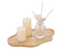 PH PandaHall Plateau de Service Décoratif,30x20cm Plateau en Bambou en Forme de Nuage Plat à Babioles Plateaux de Table Basse Plateau à Bijoux pour Cuisine de Ferme Rustique Décor d'Intérieur Bougies