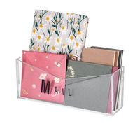 PH PandaHall Porte Courrier en Monté sur Mur Organisateur de Lettres | Acrylique Boîte de Rangement d'Enveloppes Transparente Porte Documents Suspendu Rack de Boîte aux Lettres avec 2 Feuilles