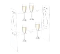 PH PandaHall Porte Verres à 2 Niveaux Support de Flûte à Champagne et Verres à Vin Présentoir Tour à Boissons en Acrylique pour Fête et Mariage - Contient 10 Tasses