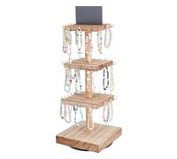 PH PandaHall Présentoir à Bracelets à 3 niveau avec 60 crochets Support en Bois pour Bijoux Présentoir Rotatif à 360° pour Bracelets Présentoir de Rangement pour Détail Magasin Vendeurs Collier