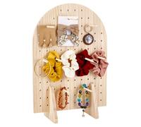 PH PandaHall Présentoir Bois avec Tige, Présentoir à Bijoux Présentoir Porte ois avec 25pcs tige pour Porte Clés Magasins Boucles D'Oreilles, Salons D'Artisanat, Vente 13x29x43cm