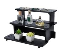 PH PandaHall Présentoir en Bois Étagère en Bois à 3 niveau Support de Table Présentoir de Parfum Organisateur pour Exposer Cosmétiques Cupcakes Plantes en Pot Bougies Salons D'Artisanat Fête, Noir