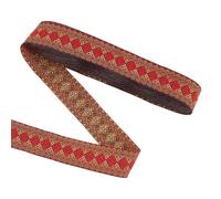PH PandaHall Ruban Jacquard Vintage 7m Bordure en Dentelle Brodée Bordure Tissée en Losange 20mm Ruban de Style Ethnique Bordures de Couture Bohème pour Noël Bricolage Artisanat Couture Costumes Décor