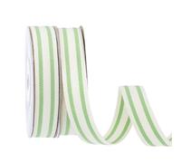 PH PandaHall Ruban Rayé 9.14m 1.5cm Rayures Vert et Blanc en Coton Ruban Double Face Grosgrain Bretelles pour Fête Noël Emballage Cadeau Décoration Maison Couture Ornements