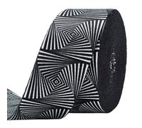 PH PandaHall Sangle Géométrique 4.57m Ruban Jacquard Losanges 38mm Ruban Blanc et Noir Tissé pour Sac à Main Ceinture Sangle pour Sac Colliers Animaux de Compagnie Couture Bricolage
