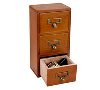 PH PandaHall Tiroirs de Catalogue pour Bureau 3 Tiroirs Organisateur de Bureau en Bois Catalogue de Cartes Organisateur de Stockage pour Organisation de Dessus de Table, 26.4x13.4x9.6cm
