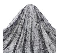 PH PandaHall Tissu en Dentelle Noire Halloween Tissu Brodée en Dentelle Florale Tissus à Coudre Nappe Tissus Gothique pour Halloween Rideaux de Mariage Fête Décor D'Intérieur, 1.8x1.6m
