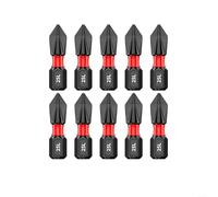 PH2 Lot de 10 embouts de tournevis longs magnétiques antidérapants avec tige hexagonale de 6,35 mm en alliage d'acier pour le travail du bois, la réparation de voiture, l'entretien électrique (25 mm)