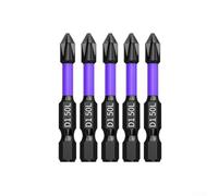 PH2 Lot de 5 embouts de tournevis extra longs en alliage d'acier dur 62HRC | Alliage d'acier trempé 62HRC, design extra long, absorbe le couple élevé, empêche le décapage, finition noire