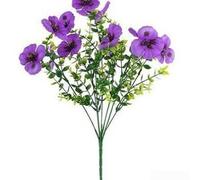Phalaenopsis - Tige florale artificielle avec eucalyptus botaniquement pour décoration d'arche de mariage, arrangements de cheminée et rafraîchissement de l'espace de bureau (violet)