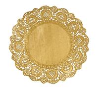 Phantomon Lot de 100 napperons jetables en papier dentelle dorée de 30,5 cm pour gâteaux, desserts, table à manger, mariages, fêtes d'anniversaire, fêtes prénatales, travaux manuels et décoration de
