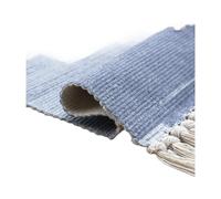 PHANTOSCOPE Tapis en coton, tapis de sol tissé bohème à franges, tapis tissé à poils longs, tapis de sol de ferme lavable en machine pour salon, chambre, cuisine, intérieur et extérieur, Bleu, 9408505