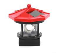Phare de jardin solaire rotatif à 360 degrés, étanche et décoratif avec allumage automatique, double panneau à charge rapide, lampe de paysage en ABS pour cour, allée (grand rouge)