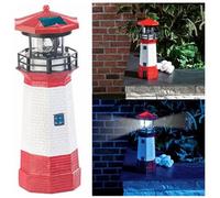 Phare décoratif solaire avec LED - LUNARTEC - 27 cm - Rouge - Campagne - Extérieur
