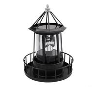 Phare LED solaire rotatif à 360 degrés étanche à 360 degrés pour terrasse, pelouse, fer et ABS, rouge