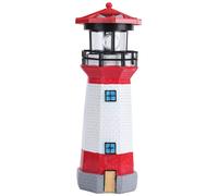 Phare solaire avec effet rotatif, indice de protection IP65, pour jardin (rouge/blanc)